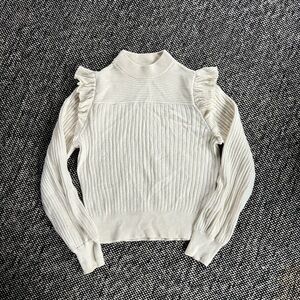 Other stories Cream color yoked rib sweater